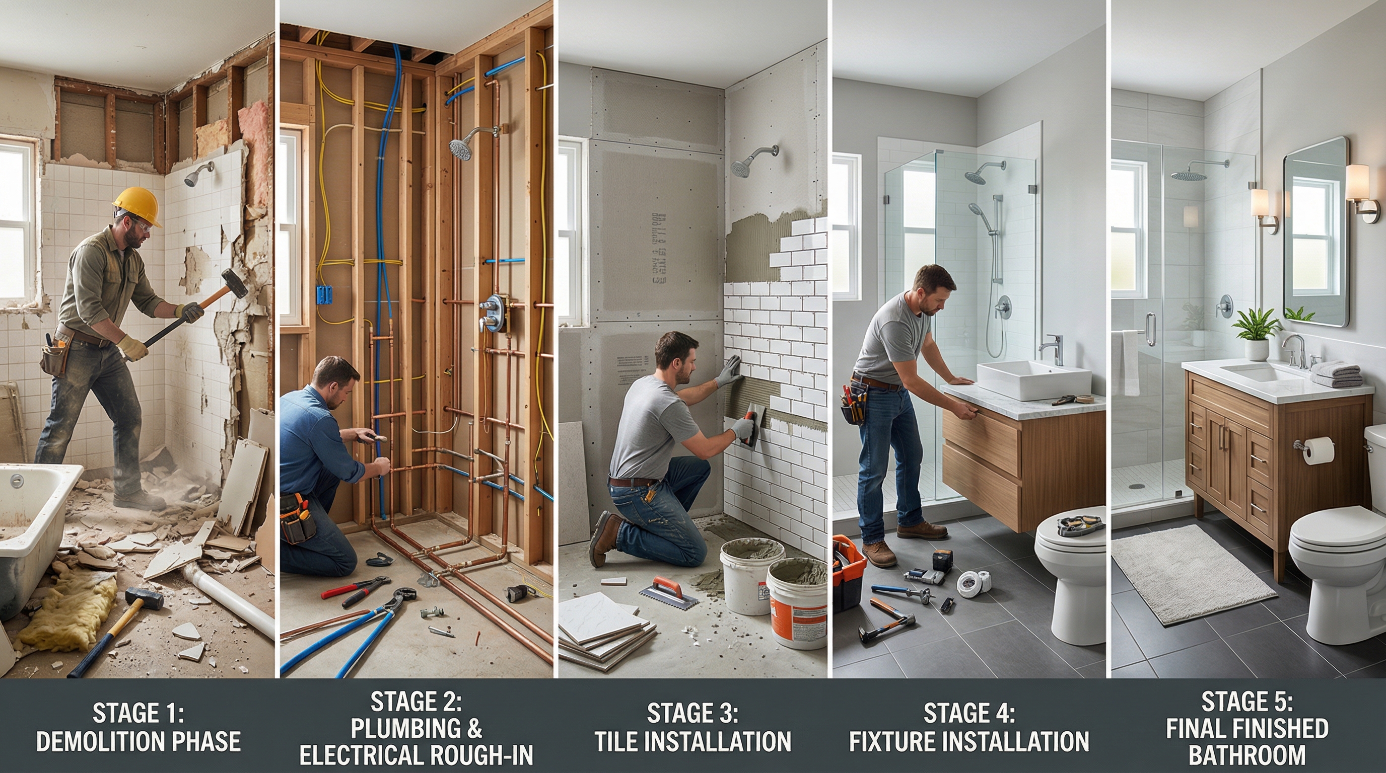 Bathroom remodel timeline sequence