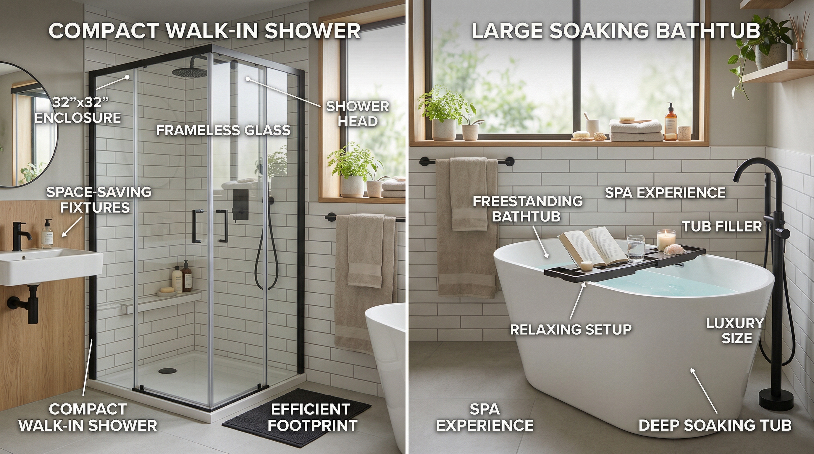 Shower vs Bathtub Comparison