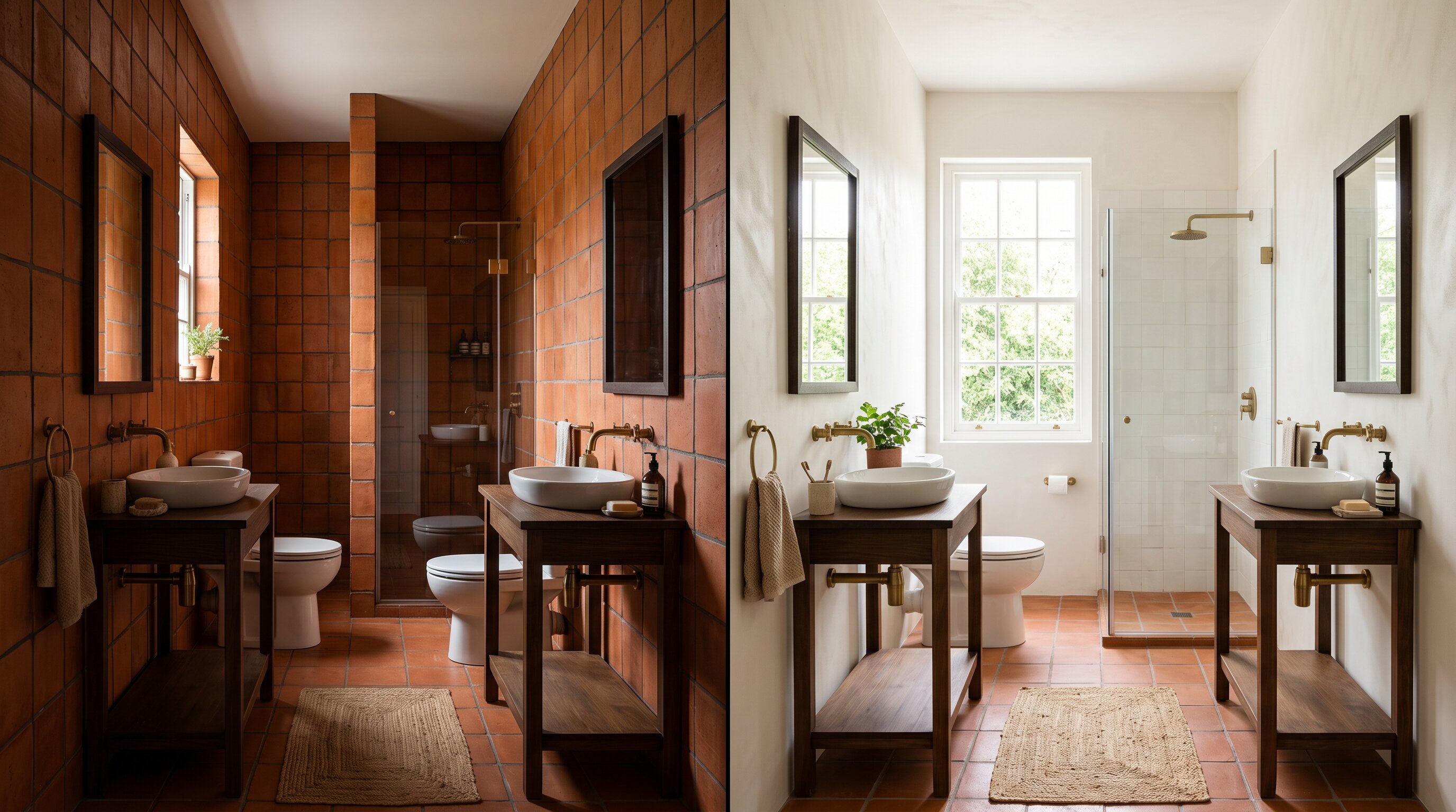 Over used vs Balanced terracota tiles comparison