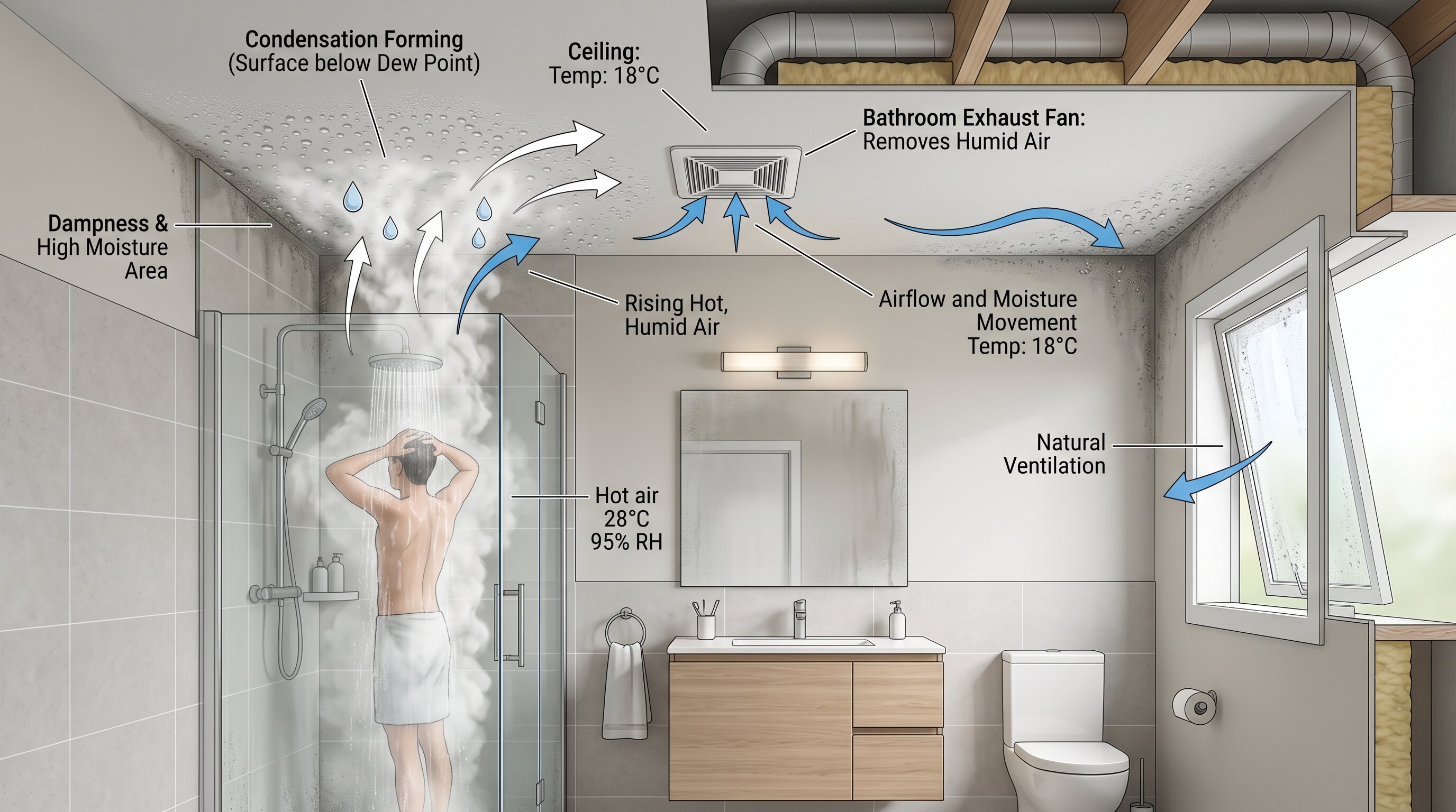 Cause of ceiling mold