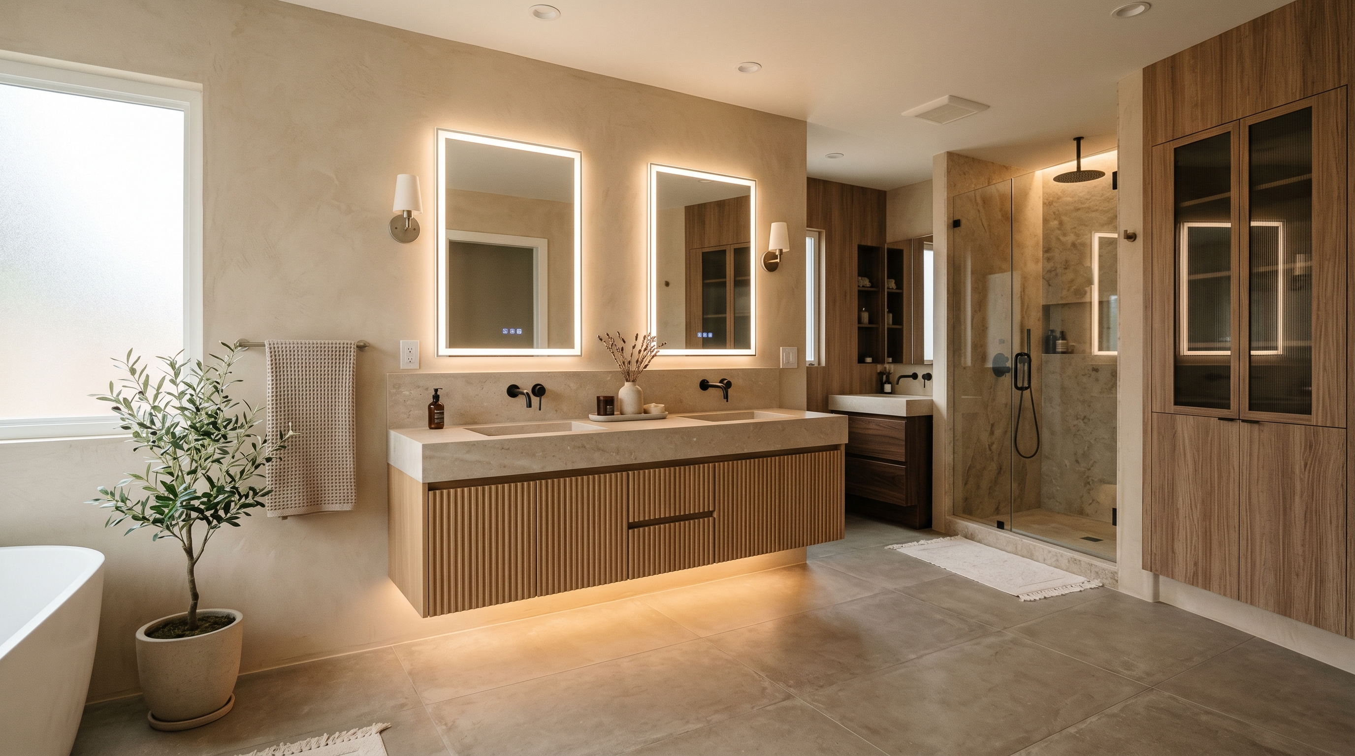 Vanity with Underlighting & Backlit LED mirror