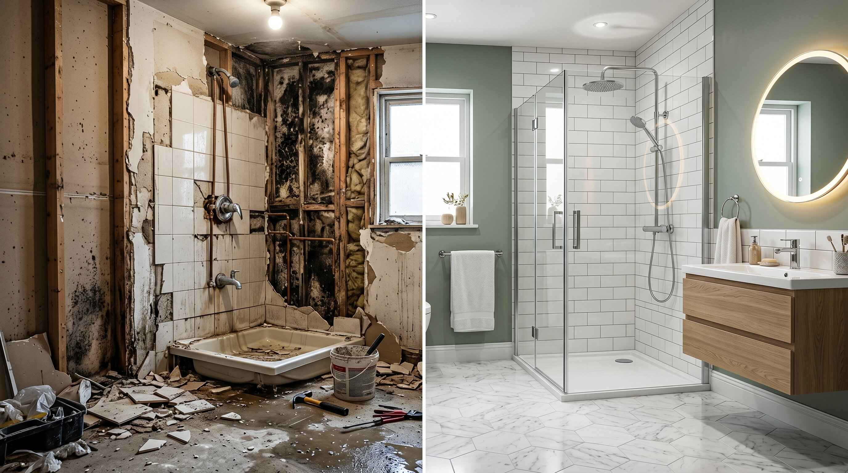 Bathrrom Renovation Before & After view