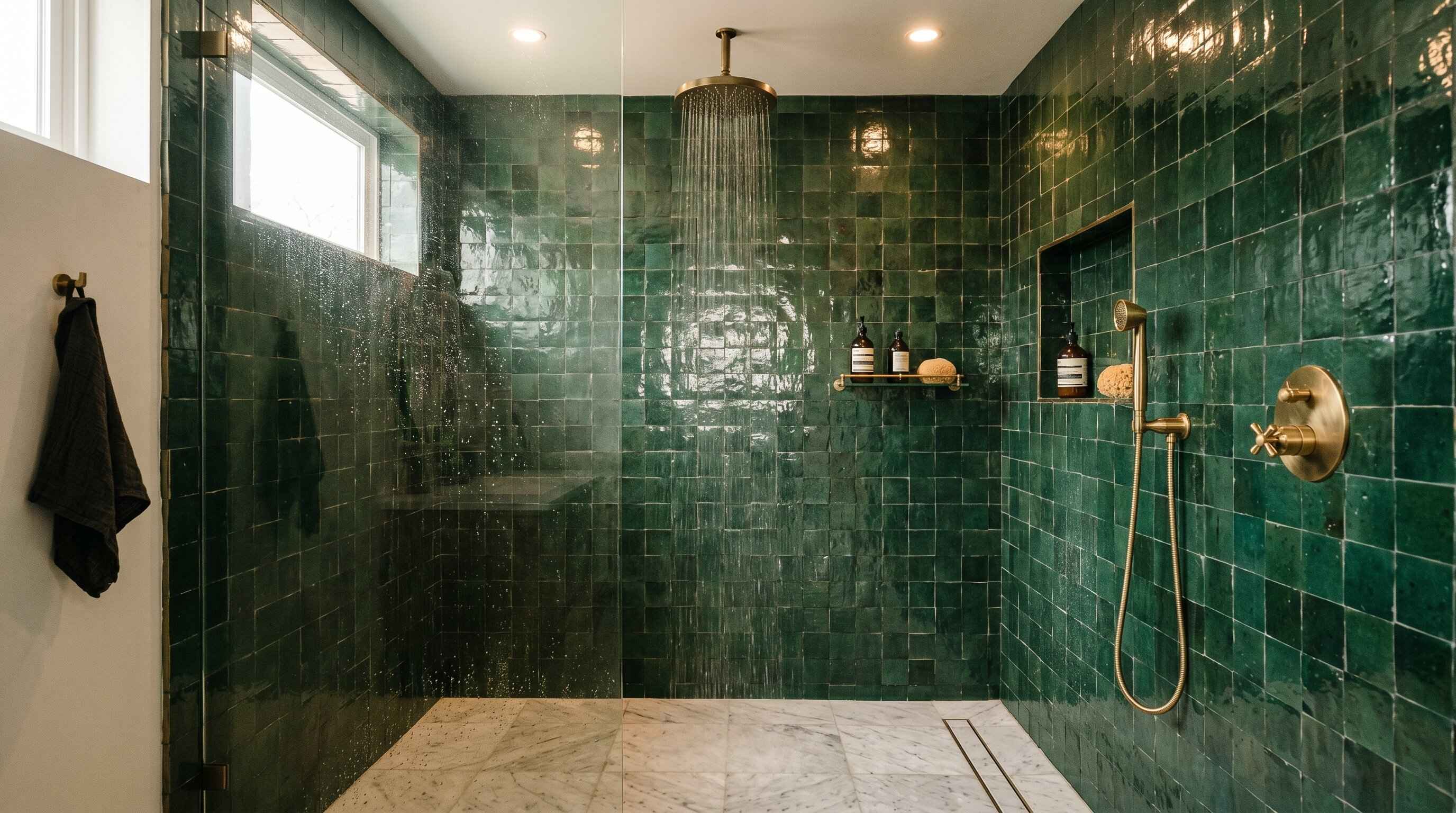 Zellige Walk-in shower