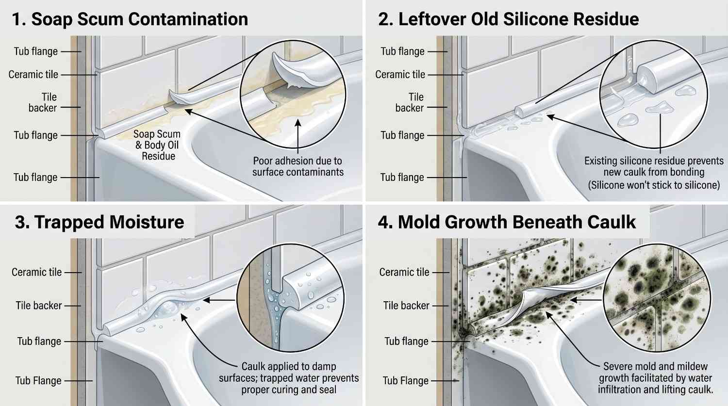 Causes Bathtub Caulk