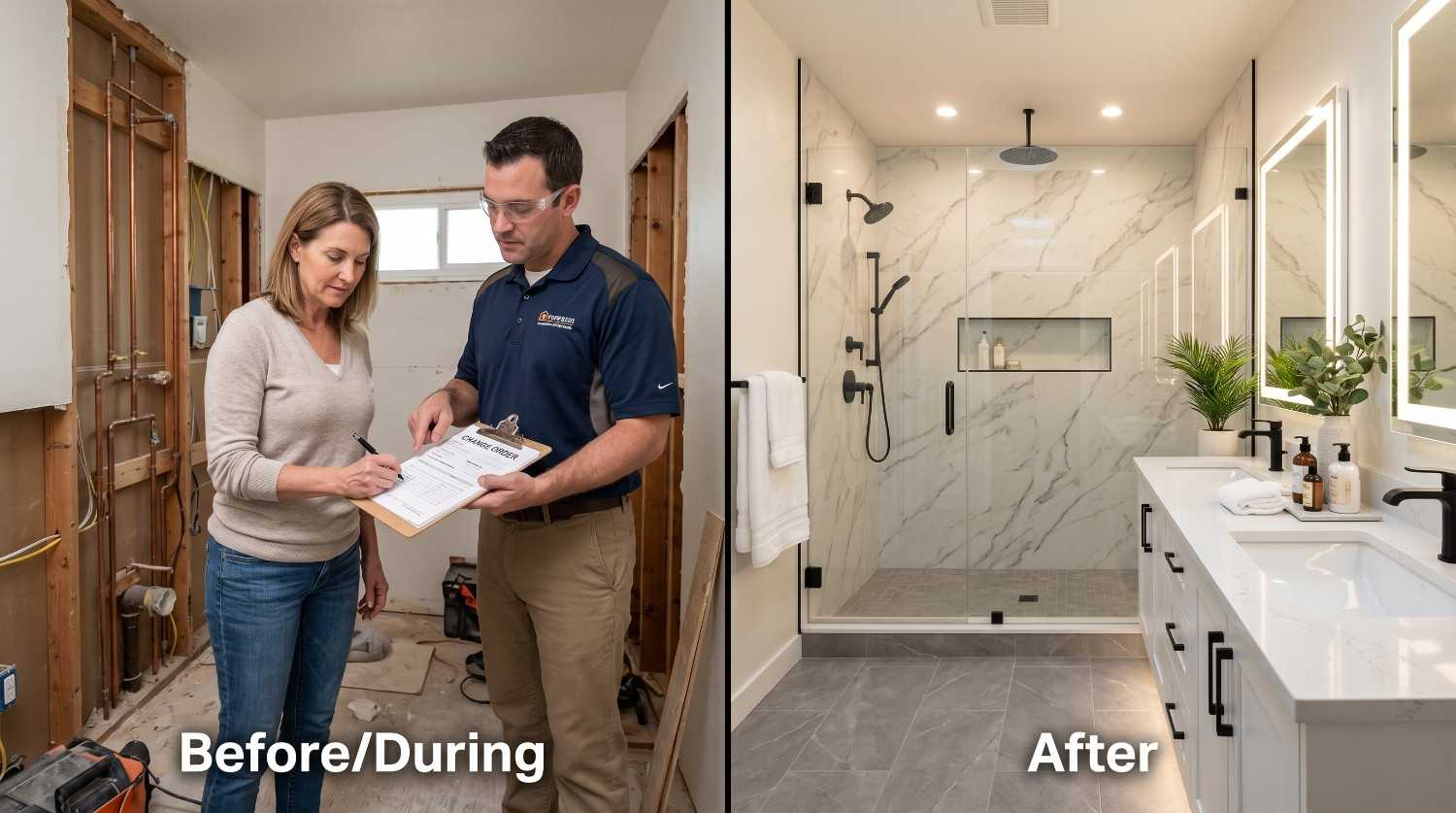 Before and after remodelling view