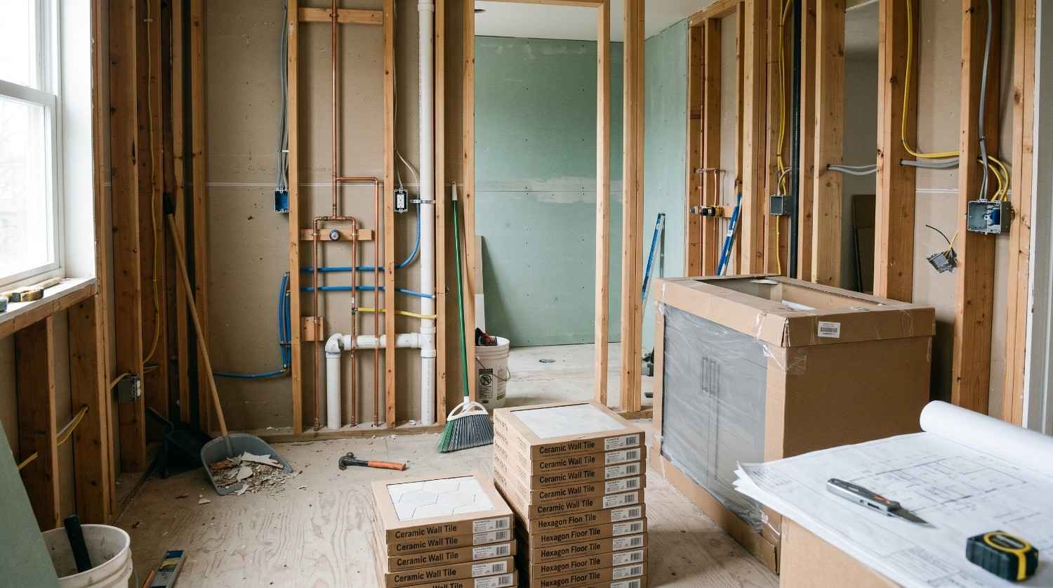 Unfinished bathroom remodel