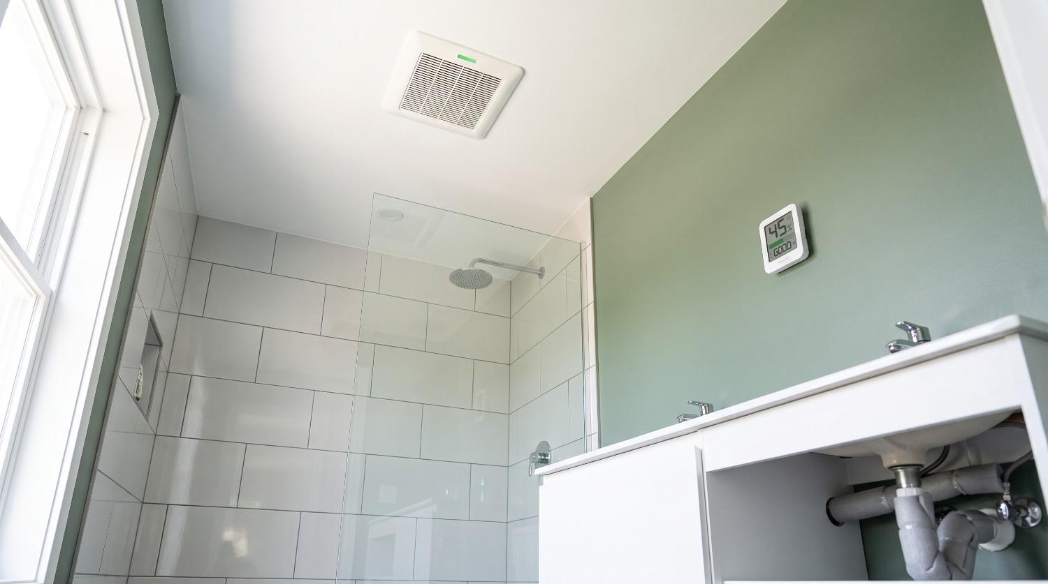 Bathroom ceiling exhaust fan vanity