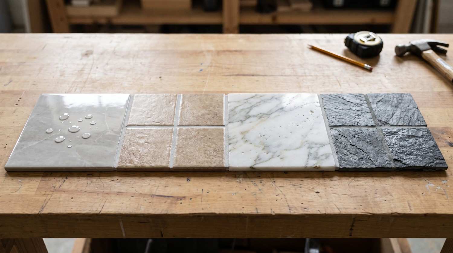Bathroom flooring samples