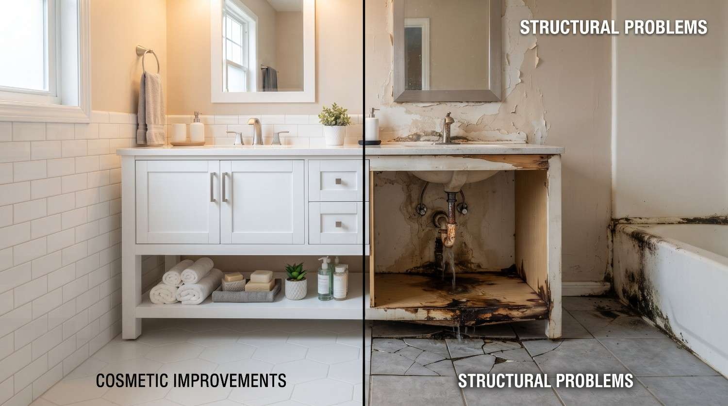 Bathroom cosmetic vs structural