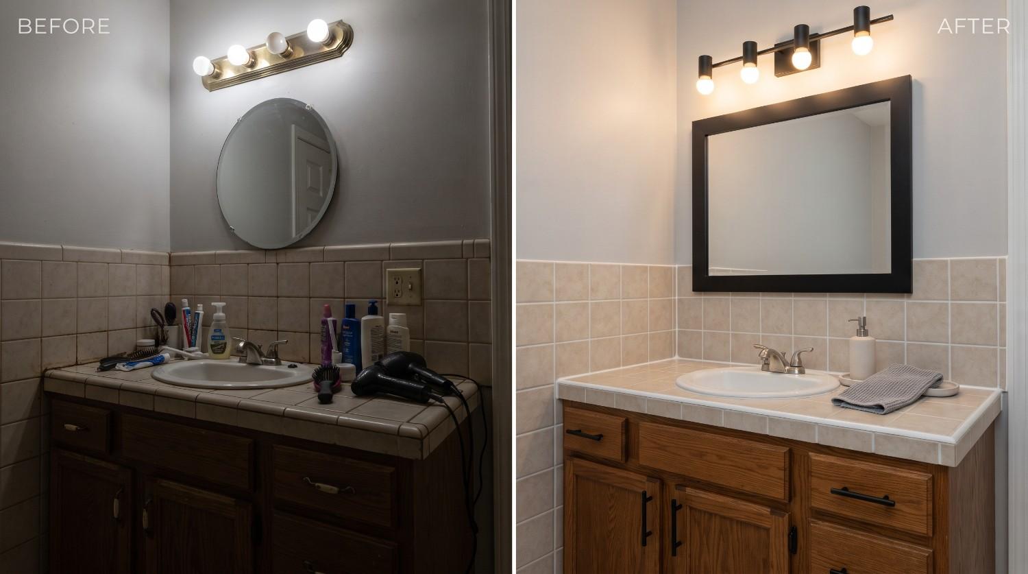Bathroom before and after