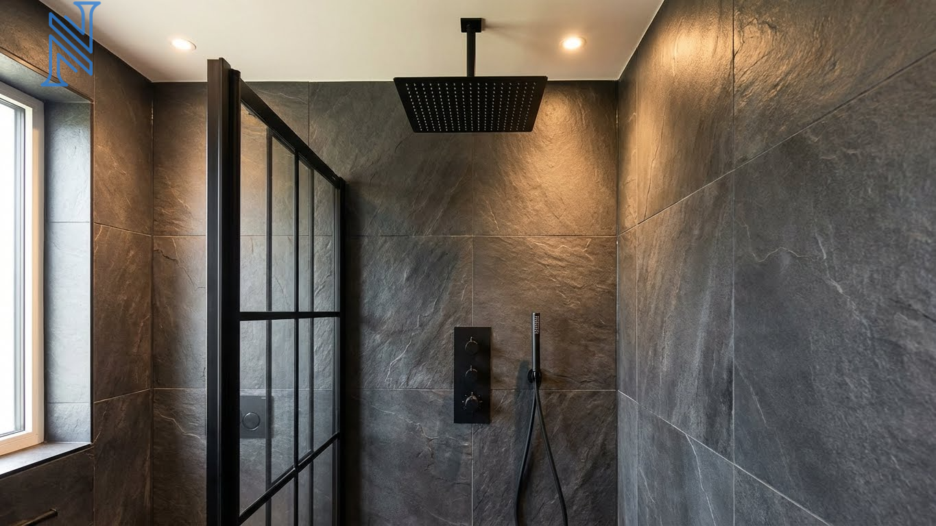Luxury Bathroom Shower Design with Marble Walls
