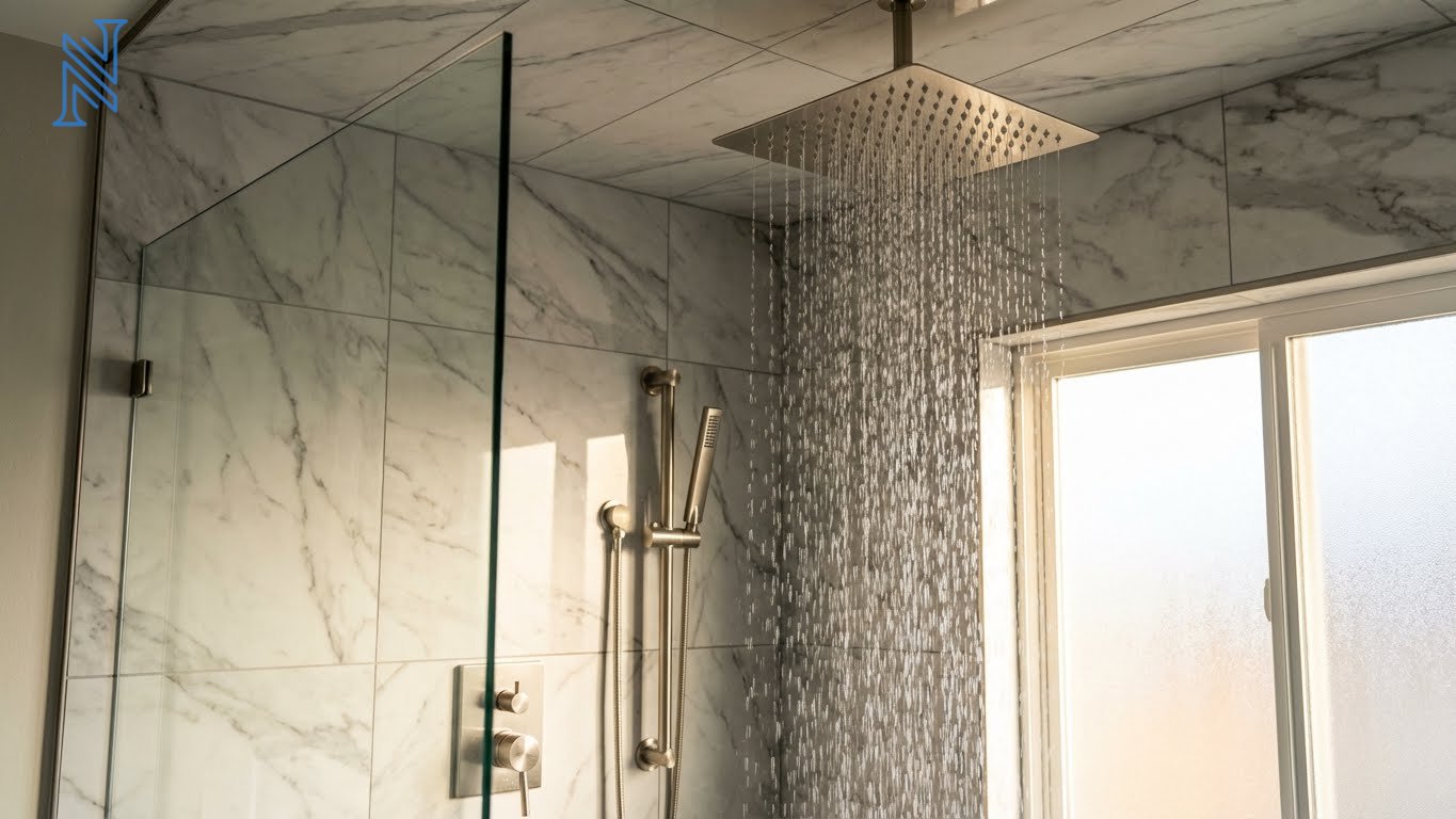 Minimalist Glass Bathroom Shower Design