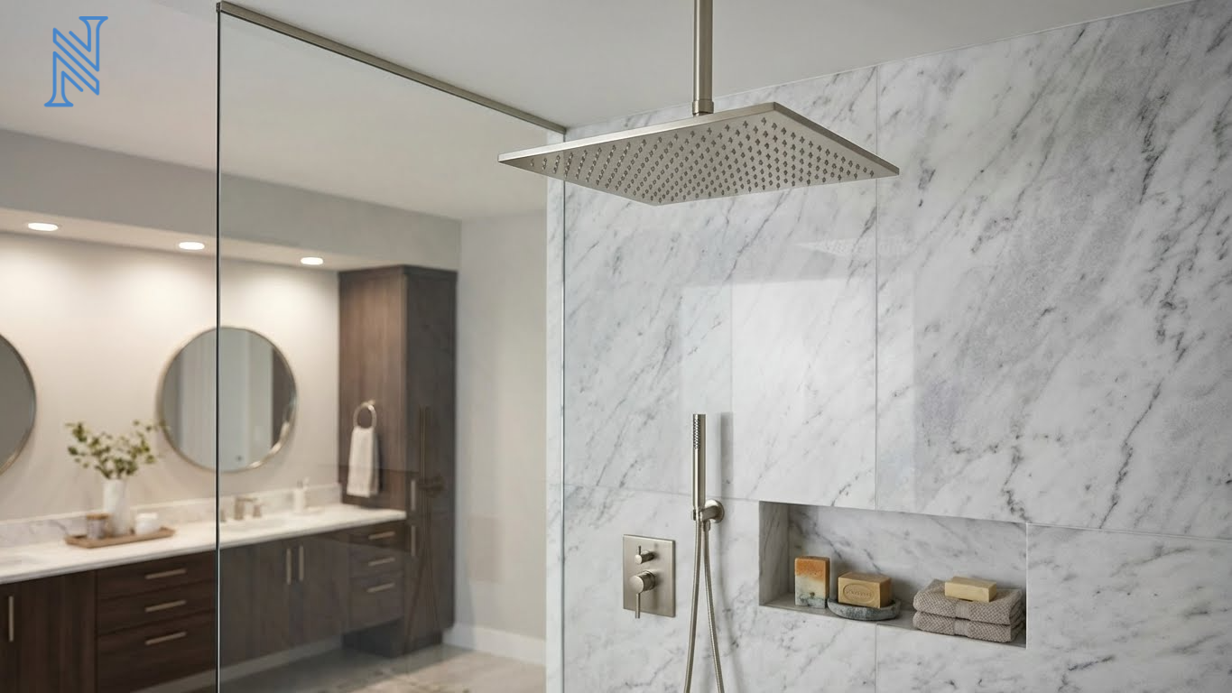 Modern Bathroom Rain Shower Design