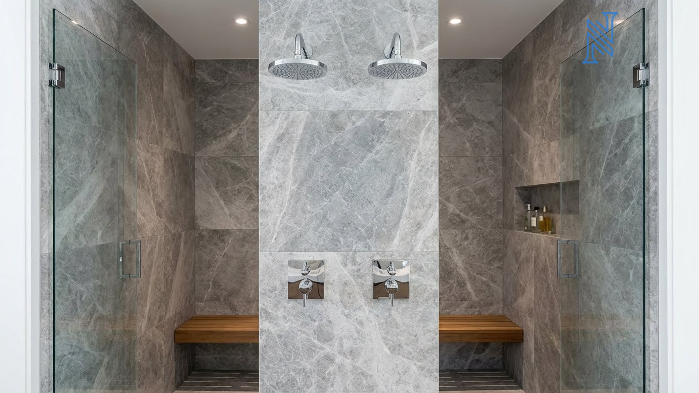 Modern Bathroom Shower with Bench Design