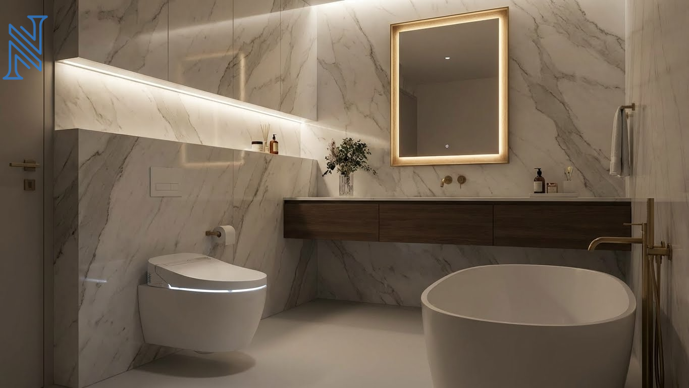Contemporary Bathroom Toilet Interior Design