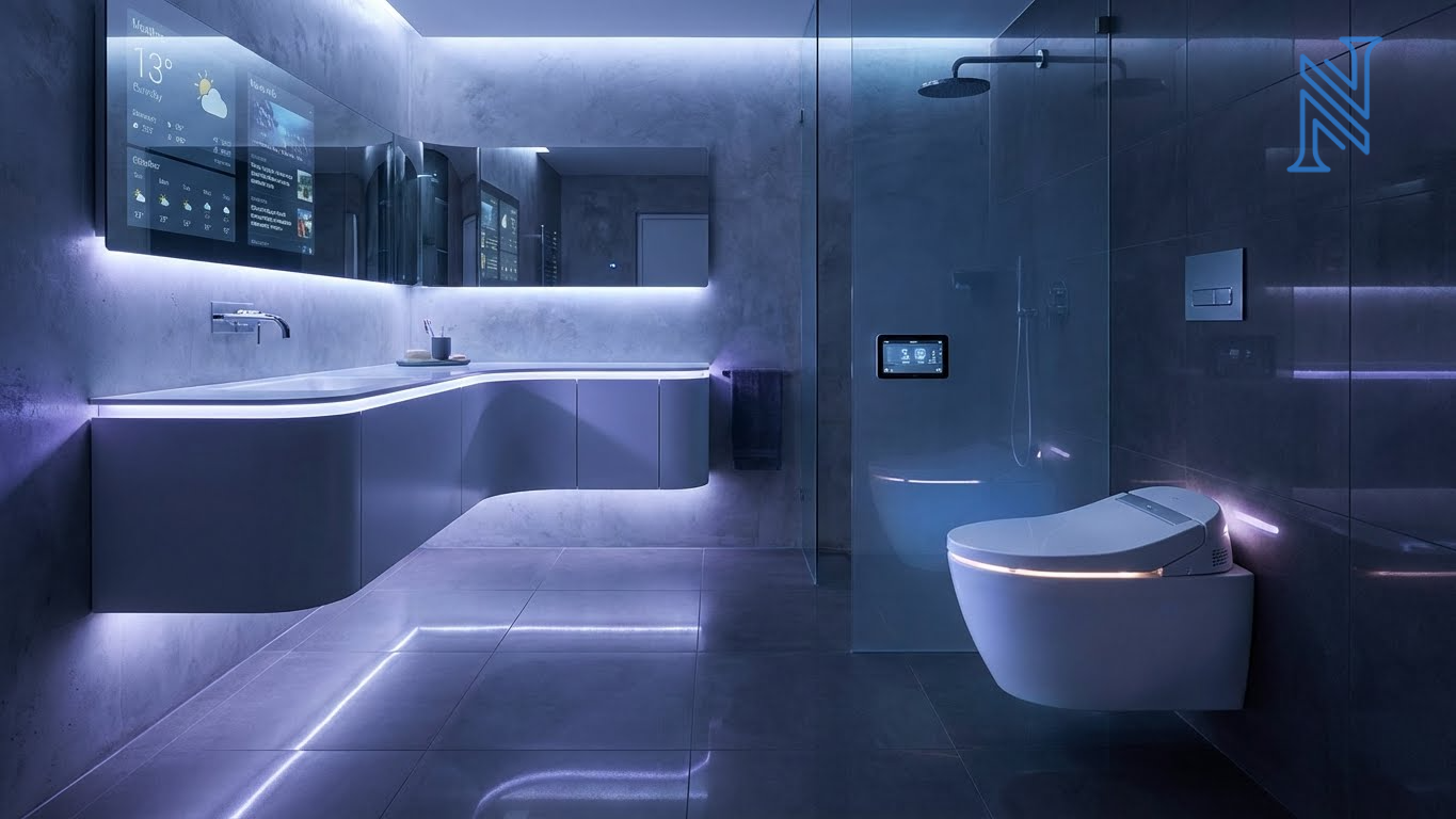 Dark Theme Luxury Bathroom Toilet Design