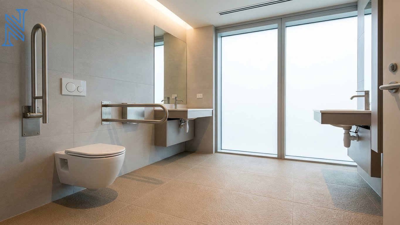 Modern Toilet Design with Glass Partition