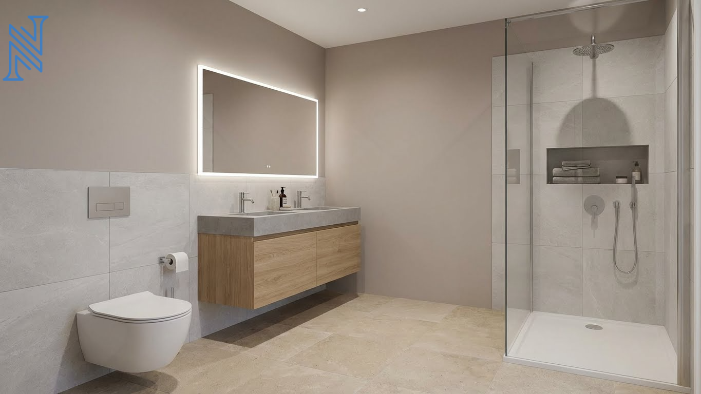 Modern Toilet Design with LED Ceiling Lights