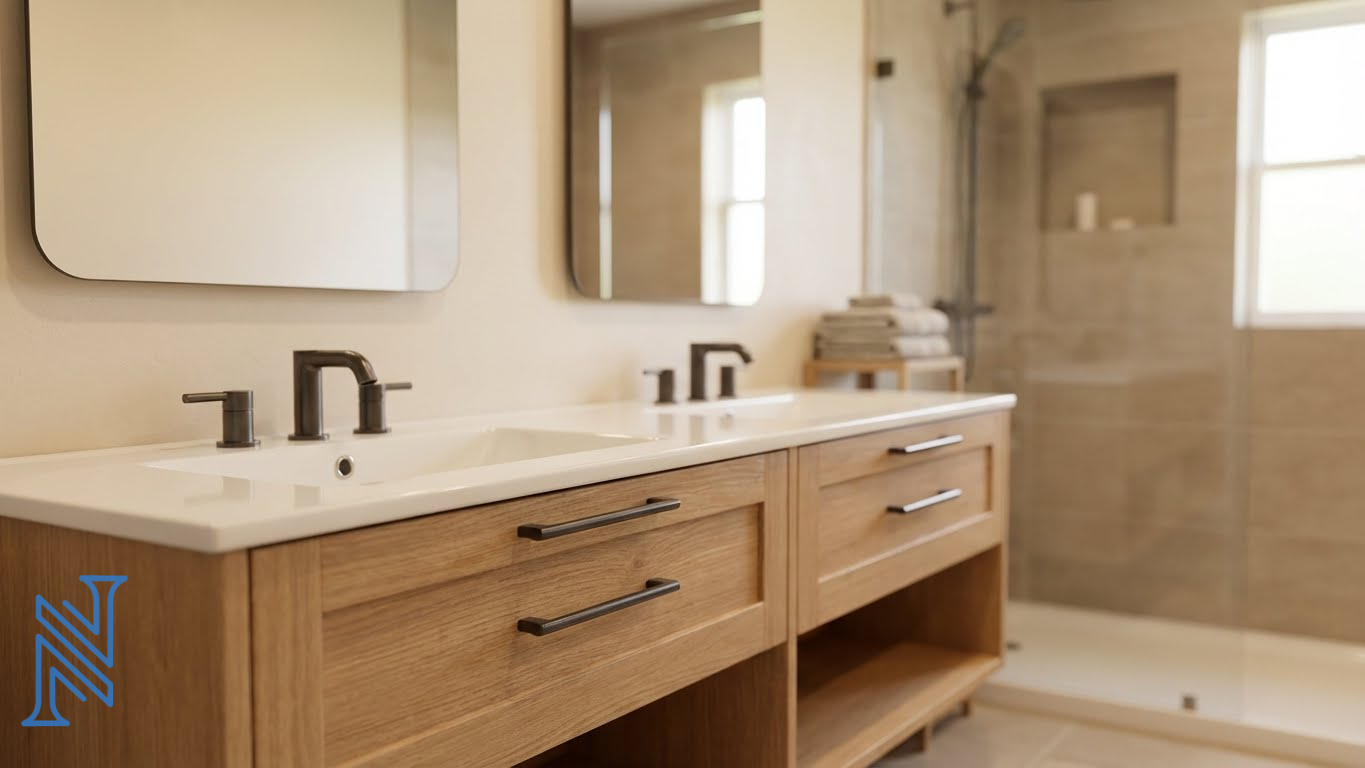 Modern Double Sink Bathroom Vanity Design