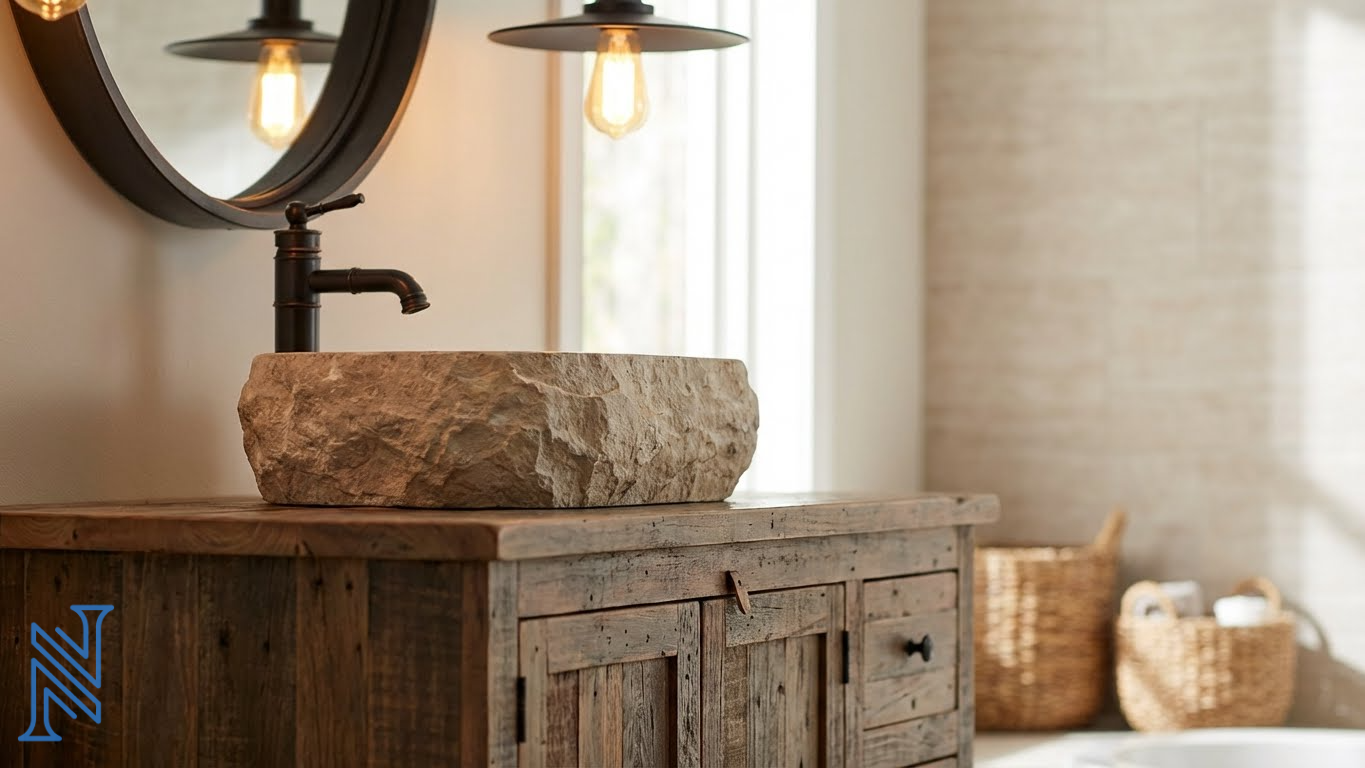 Stone Basin Bathroom Vanity Design